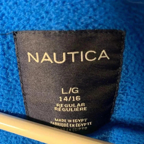 Nautica Boy’s Medium Lapis Blue Full Zip Fleece Jacket Size US L 14/16 Regular - Picture 4 of 8